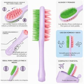Cepillo de silicona para lavar el cabello, cepillo 2 en 1 para el cuero cabelludo y champú para la ducha, cepillo desenredante para masaje del cuero c