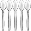 Classic Plastic Teaspoons (50 Count) - Durable Clear Plastic Spoons