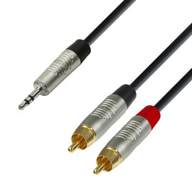 Adam Hall Cables 4 STAR YWCC 0300 Y Cable REAN 2 x RCA to Mini Jack TRS | 3 m