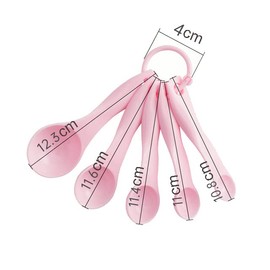 Set of 5 Plastic Measuring Spoons Set Pink Measuring Cup Spoons Measuring Spoon for Home Kitchen Cooking Baking