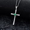 Sterling Silver Cross Necklace for Women Birthstone Cross Crucifix Pendant
