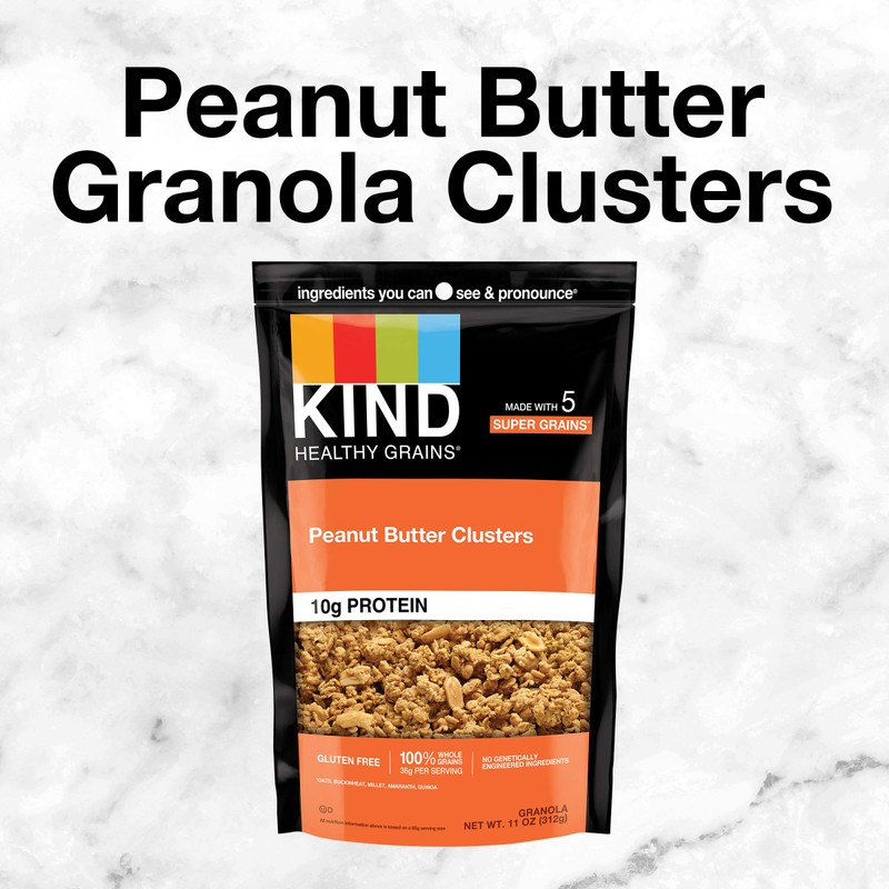 KIND Healthy Grains Granola, Peanut Butter Clusters, Healthy Snacks, Gluten