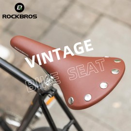 ROCKBROS Bike Seat, Vintage Bicycle Seat, Waterproof Bike Saddle, Comfortable Bike Seat for Men & Women, Classic Lite Bike Seat Replacement Suitable for City Cycling