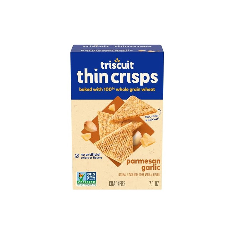 Generic Thin Crisps Parmesan Garlic Whole Grain Wheat Crackers, 7.1