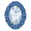 Laura Ashley 4x6 Blue Hydrangea Flower Textured Hand-Crafted Resin Oval