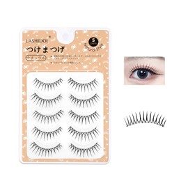 LASHIDOL False Eyelashes, Bunching Eyelashes, Natural, Popular, Idol Eyelashes, Handmade False Eyelashes, Korea, 5 Pairs (Idol 04)