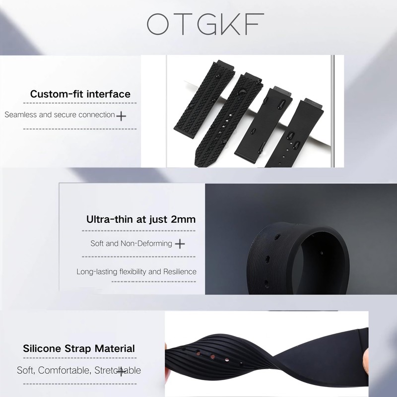 OTGKF 25mm 19mm 22mm Silicone Watch Strap for Hublot Big