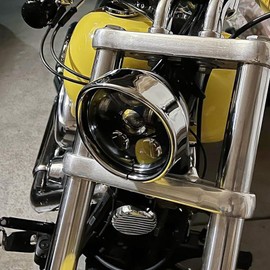 HDBUBALUS 5.75 Inch Visor Headlight Trim Ring 5 3/4" Head Lamp Decorative Ring Fit for Harley Sportster 883 1200 Forty Eight Dyna Softail Chrome 1 Pcs