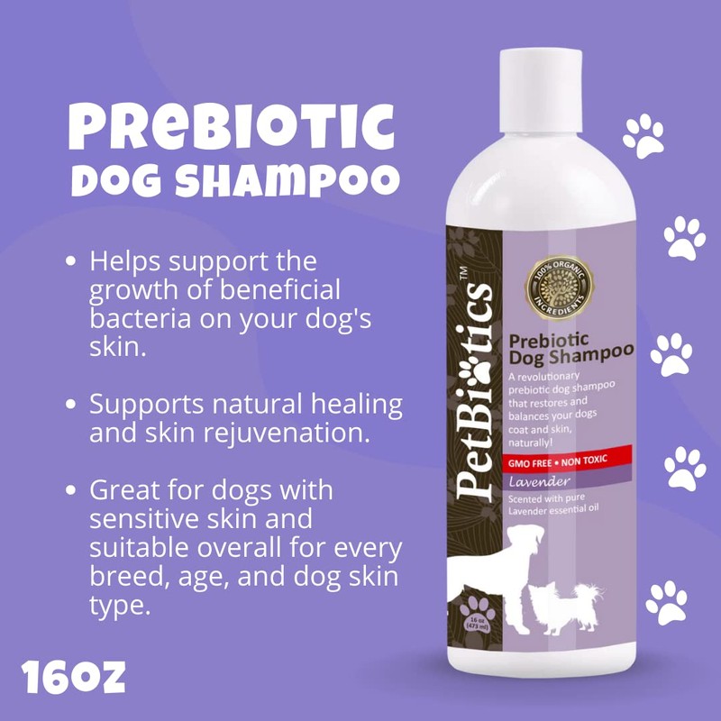 Petbiotics - Prebiotic Lavender Dog Shampoo - Gentle, All-Natural &