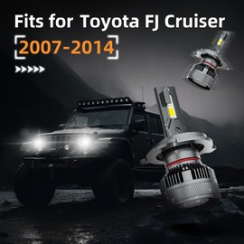 HUOKEDS Fits for Toyota FJ Cruiser 2007-2014 Hi/Lo Dual Beam Lights, 2pcs Super Bright 6000K White Hi/Lo Dual Beam Lights Blubs Package