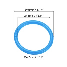 PATIKIL 2" OD 1.6" ID Loose Leaf Rings, 50 Pack Binder Ring Plastic O Rings for Book DIY Scrapbook Notebook, Blue