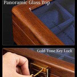 Solid Wood Watch Box 8 Slots With Glass Lid Walnut Collection Case For Men Women Luxury Wooden Display Organizer Storage Holder