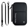 Asnews Passport Holder, Family Travel Wallet and Document Holder, Water-Resistant Passport Wallet with Wrist Strap, RFID Blocking Travel Accessories Organizer for Boarding Passes, Credit Cards, Cash