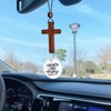 Daily Bible Verse Cross Car Charm, Rearview Mirror Hanging Ornament