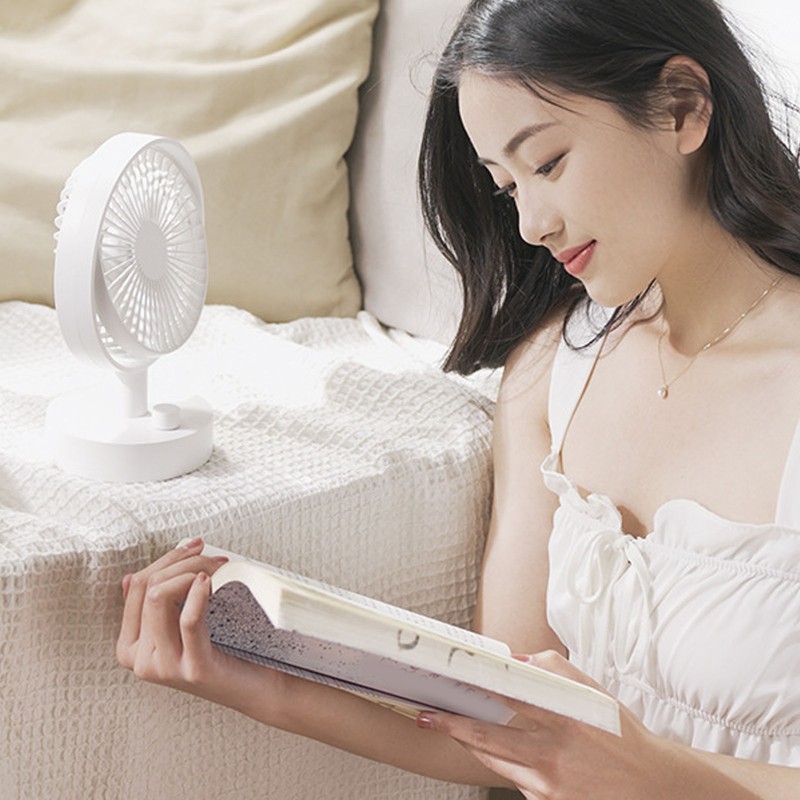Desk Fan Strong Airflow Stepless Speed Quiet Portable Cooling Table