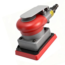 Crumye Air Sander, Square Air Orbital Sander 3 x 4 inch, Pneumatic Palm Sander, CNC Alloy Steel, 10000RPM, Wood Grinding Polishing Sander Pneumatic Woodworking Tool