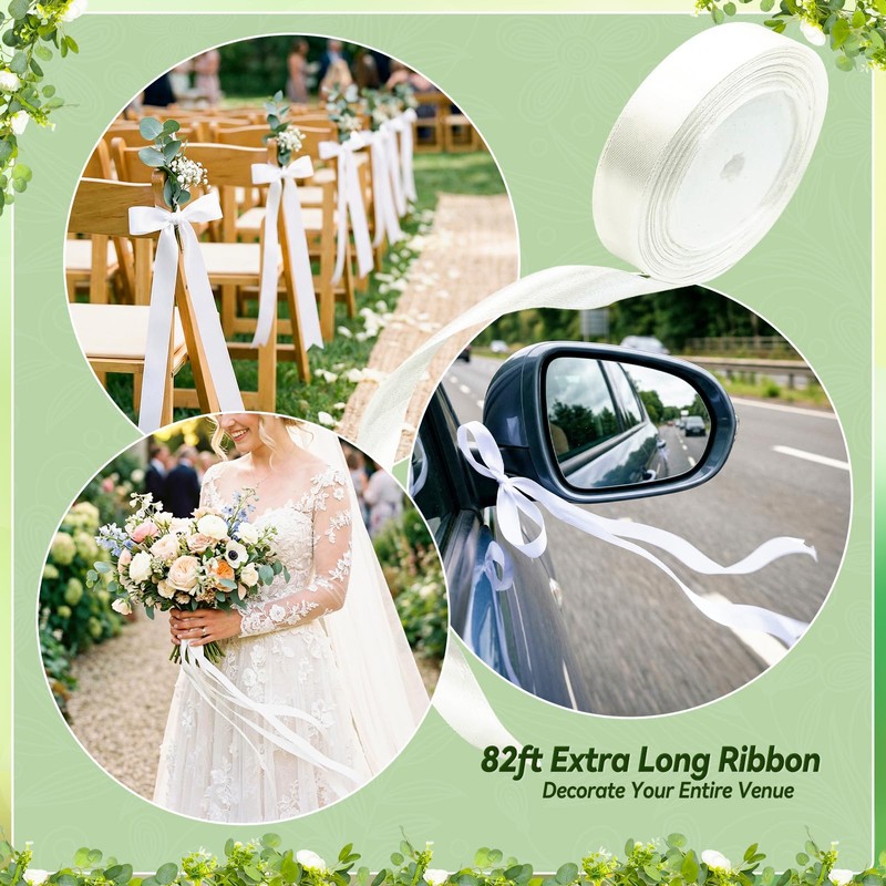 Just Married Wedding Backdrop Set with Just Married Sign, Eucalyptus