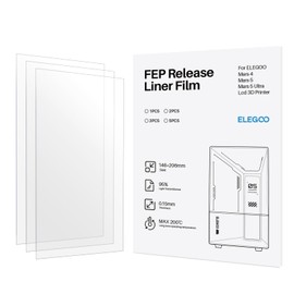 ELEGOO ELEGOO 3PCs FEP Release Liner Film for ELEGOO LCD 3D Printer (MARS 4 MARS 5 MARS 5 ULTRA FEP FILM)