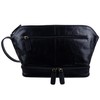 Rowallan of Scotland Leather Mens Black Wash Bag Travel Toiletries