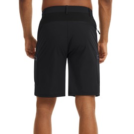 MAGNIVIT Men Hiking Shorts above The Knee Pants Climbing Shorts with Multi-Pocket Shorts Capri Cargo Shorts Loose Fit Shorts Black