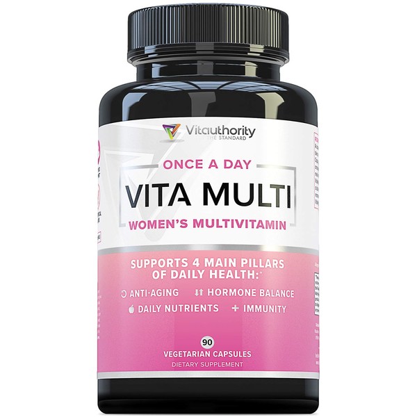 VITA Multi Multivitamin for Women: Women’s Daily Multi-Vitamin Supplement with DIM, Iodine, Ashwagandha | Supports Youthful Complexion, Healthy Cortisol and Estrogen Balance - 30 Day Supply