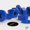 20 x Blue Pan Head Screws Polypropylene (PP) Plastic Nuts