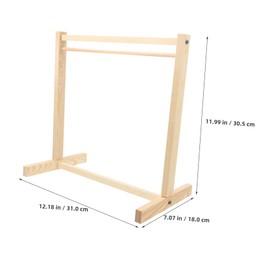 Milisten Doll's Wardrobe, Doll's Furniture, Clothes Rack, Wooden Clothes Airer, Clothes Rack for Doll's Clothes, Dollhouse, Miniature Accessories, Children, Size L