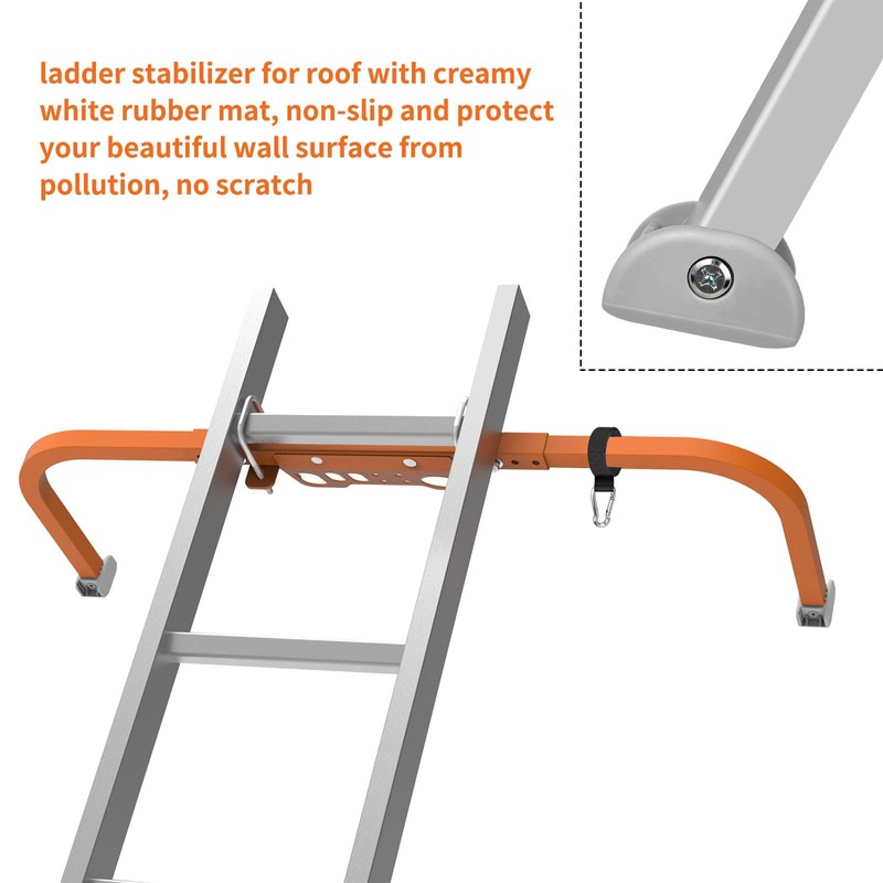 Aluminum Ladder Stabilizer for Roof Gutter Cleaning with Tool Tray,