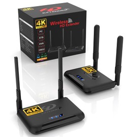 Wireless HDMI Transmitter and Receiver 4K, Binken 820Ft/250m Wireless HDMI Extender 5G Kit Support 4K@30 Hz, for Streaming Video Audio from Laptop,PC, Cable Box to HDTV Projector Monitor (Black)