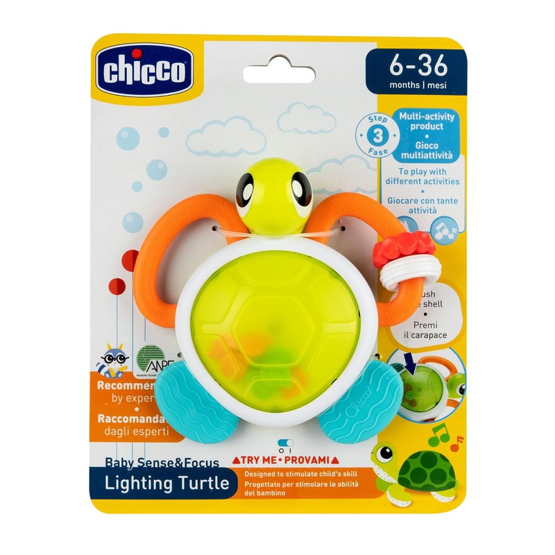 Chicco Sonaglio Elettronico Tartaruga, Gioco Multiattività con Luci e Suoni,