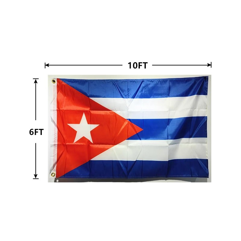 ACWIPT Cuba Flag Cuban National Flags 6x10FT,Vivid Color,100D Premium Polyester