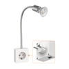 ledscom.de LESCH Socket Lamp Reading Lamp Chrome / White with