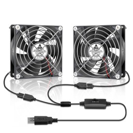 GDSTIME 90mm Mini USB Fan, 2 Pack 92mm x 25mm 9cm DC 5V Brushless Small Cooling Fan Muffin Desk Fan for Receiver Computer Cabinet Cooling