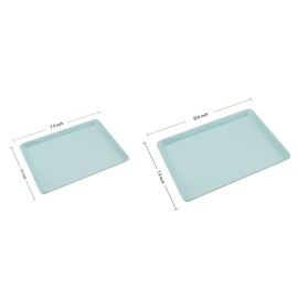 GWPP Melamine Plastic Serving Tray, Small Trays - Set of 3 in 2 assorted sizes for Sorting Puzzle Piece, Serving Snacks, Desserts, Restaurant indoor or outdoor picnic camping. (Aqua Green)