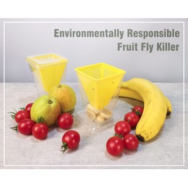 4X Fruchtfliegenfalle Fruchtfliegen-Falle, Fruchtfliegen-Lebendfalle, Hochwirksame Ökologische Fruchtfliegenfalle für Küche und Innenraum Obstfliegenfalle
