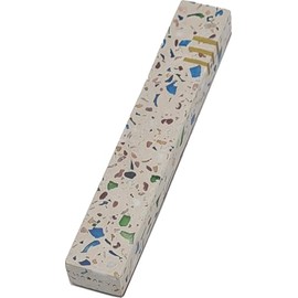 Ayuni Gifts of the World Modern Terrazzo Stone Mezuzah Case Decorated with Brass Inset Hebrew Letter SHIN