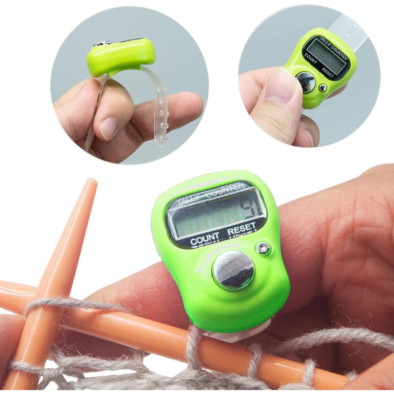 Yurika Counter Small Digital Counter,5 Pcs Mini Finger Counter,Counter Resettable