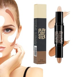 Corrector en Barra de Doble Extremo, Resaltar y Contorno 2 en 1 para Cuerpo, Cara y Nariz, Impermeable Bronzer Sombreado Maquillaje Stick (1#-contour, M)