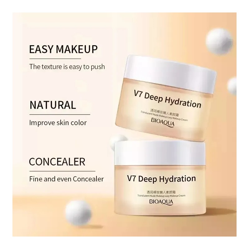 Crema Facial Bioaqua V7 Deep Hydration Translucida Hidrata Todo Tipo