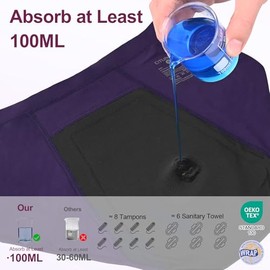 Ropa interior de incontinencia para mujer, 100 ml, absorbencia, reutilizable, a prueba de fugas, bragas de control de vejiga para mujeres, paquete de 5 posparto y menopausia (5 colores, L)