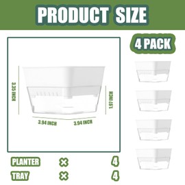 QISHENG - 4 Pack Microgreens Grow Kit,Soil-Free Cultivation Germination Tray,BPA-Free Indoor Sprouting Kit for Growing Bean Sprouts/Organic Seeds/Broccoli/Alfalfa/Radish/Clover (Beige)
