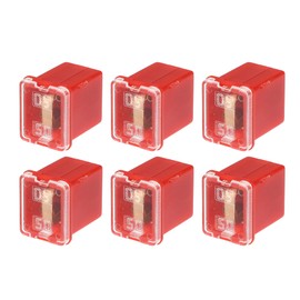 X AUTOHAUX 6 Pcs Mini Box Shaped Fuse 50 Amps, Universal for Car Truck Red