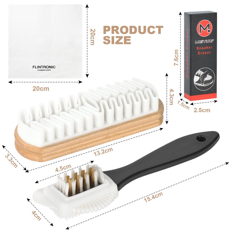 flintronic Flintronic 4 PCS Suede & Nubuck Brushes 4-Sided Shoe