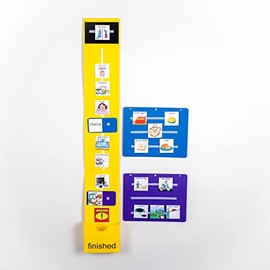 PECS® Visual Schedule for Autism, ASD, Speech Delays, Special Education, 9 Critical Communication Skills (Yellow)
