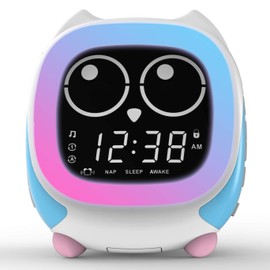 iTOMA Addo Kinderwecker Lichtwecker, Sonnenaufgang/Sonnenuntergang Simulation Nachttischlampe, Grow Kinderuhr Trainer, WeiÃes Rauschen SchlafgerÃ¤usche Weckuhr Eule (CKS912)