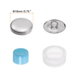 sourcing map Set of 10 Self Cover Button Kit 30L 0.75 Inch 19 mm with Wire Back Aluminium Buttons Cover Fabric Switch Manufacturer Covered Buttons Kit with Devices for DIY Fabric Decoration Sewing