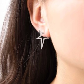 Inilbran Boho Spike Star Earrings Vintage Open Star Hoop Earrings Gold Star Shape Hoop Huggie Earrings Punk Star Stud Earrings Jewellery for Women and Girls, Zinc