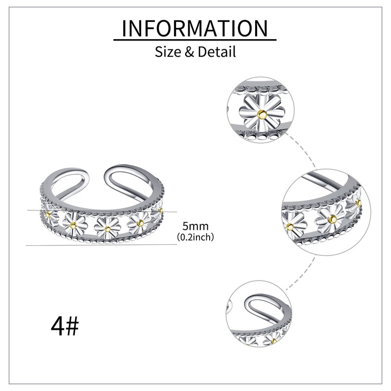 CUPENDA - Anillos de filigrana y margarita de plata de