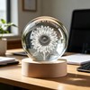 YouerCrystal 3D Sunflower Lamp,2.36 inch 3D K9 Crystal Ball Sunflower