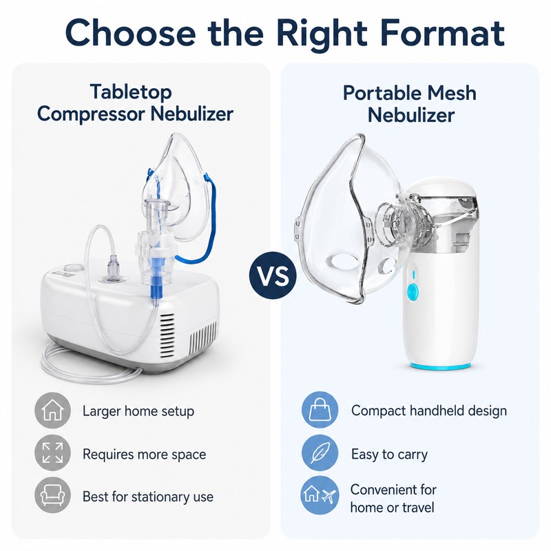 Portable Mesh Nebulizer with 3 Mist Levels – Adult &